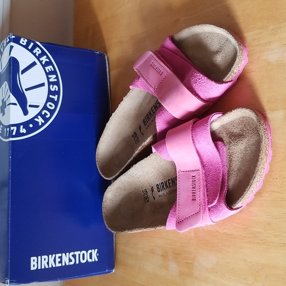 Birkenstock Oita Slide Sandal in Fuchsia - Picture 2 of 12